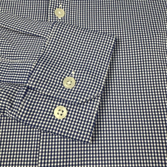 Mizzen + Main Shirt Mens Med Blue White Check Spinnaker Button Up Trim Fit USA - Picture 4 of 10